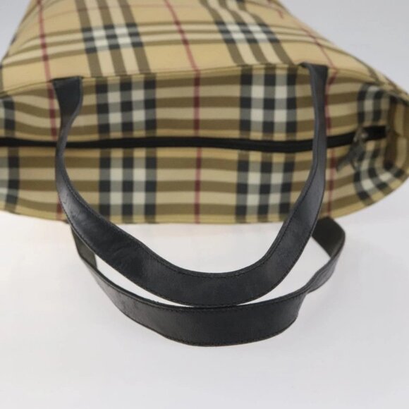 BURBERRY Nova Check Tote Bag PVC Beige Silver Auth - Picture 8 of 16